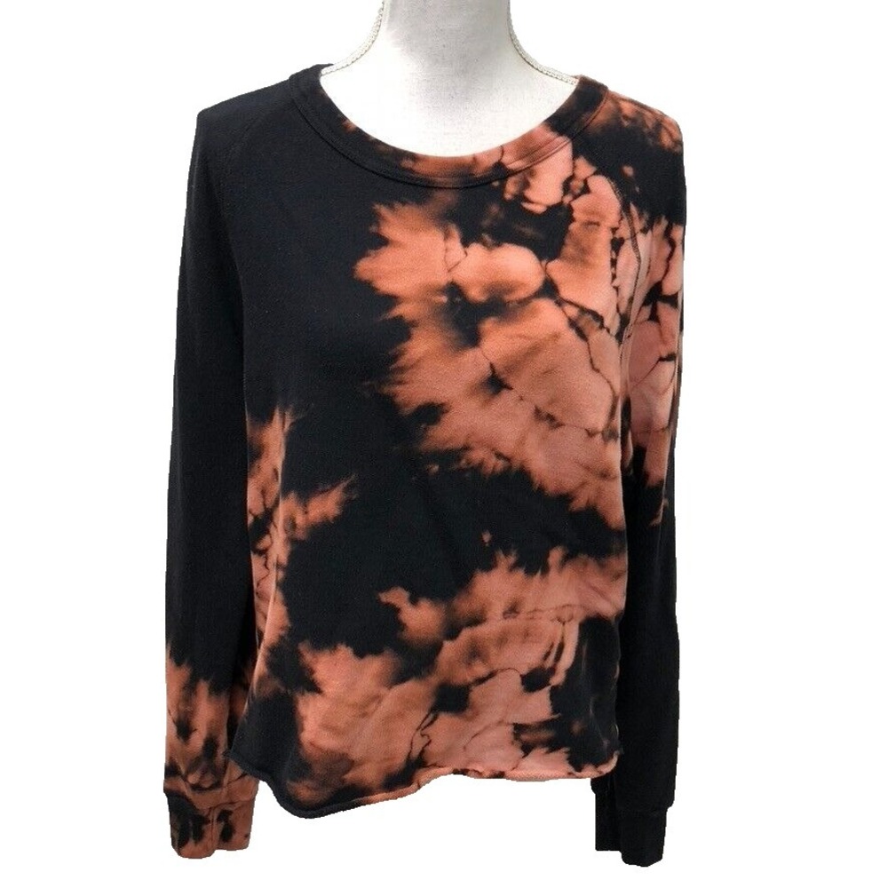 Brightly Twisted Crew Neck Sweatshirt Womens Small Orange Tie Dye Hippie Earthy